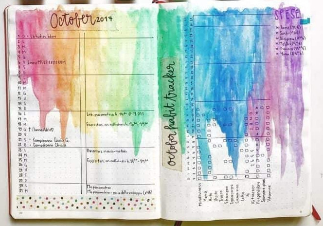 rainbow first page diary 